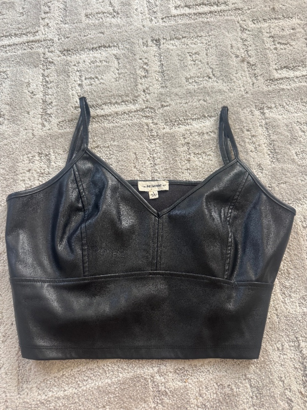 Faux Leather Top